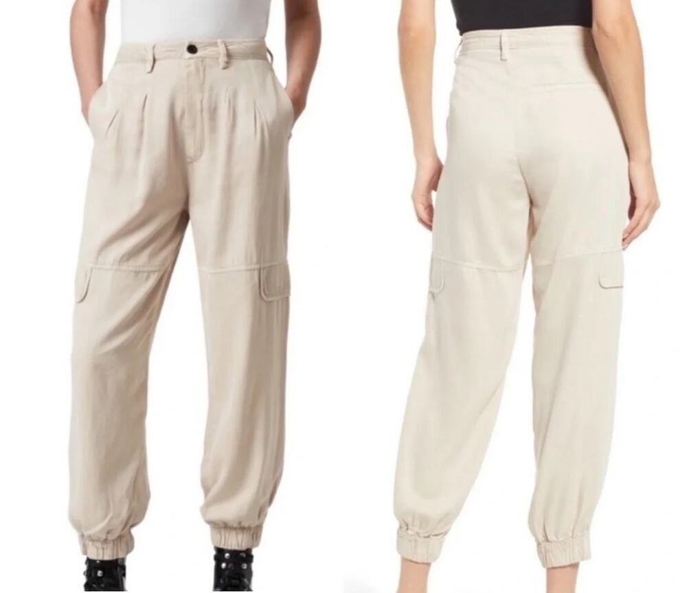 All Saints NWT Lira 6 Khaki Beige Utility Trousers Jogger Cargo Pants Gorpcore